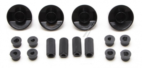 Universalus viryklės (dujinės) rankenėlių komplektas (4vnt) juodas (black)